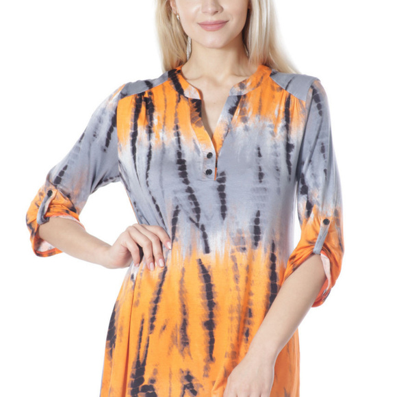 3/4 SLEEVE TUNIC DRESS SHIRT - Picture 2 of 6